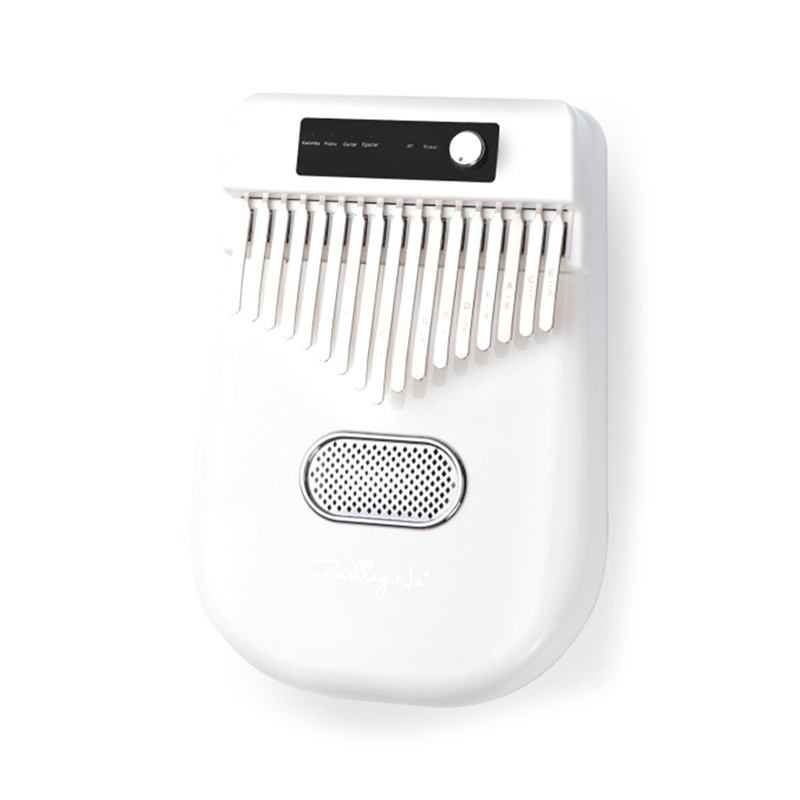 Electric Kalimba 17 Keys Thumb Piano 4 Kinds of Timbre BT Connetion Finger Piano Electronic Musical Instrument: white
