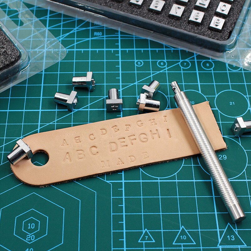 36 stk / sæt stålstans alfabet brev nummer læder stempel stempel 3 mm / 6 mm metal stansning læder værktøj