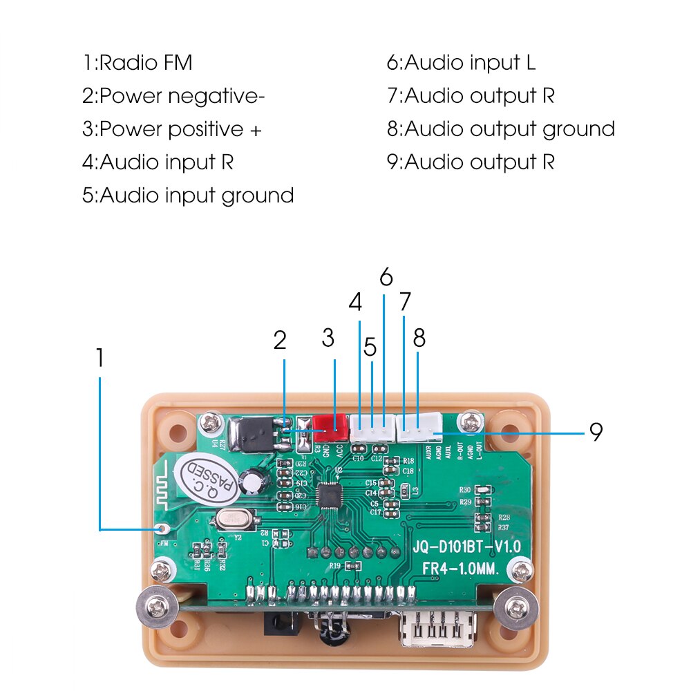 Placa decodificadora para coche, módulo de Audio WMA, MP3, Bluetooth 5,0, 12V, USB, TF, 3,5mm, AUX, Radio FM, Kit de reproductor MP3 inalámbrico, pantalla colorida