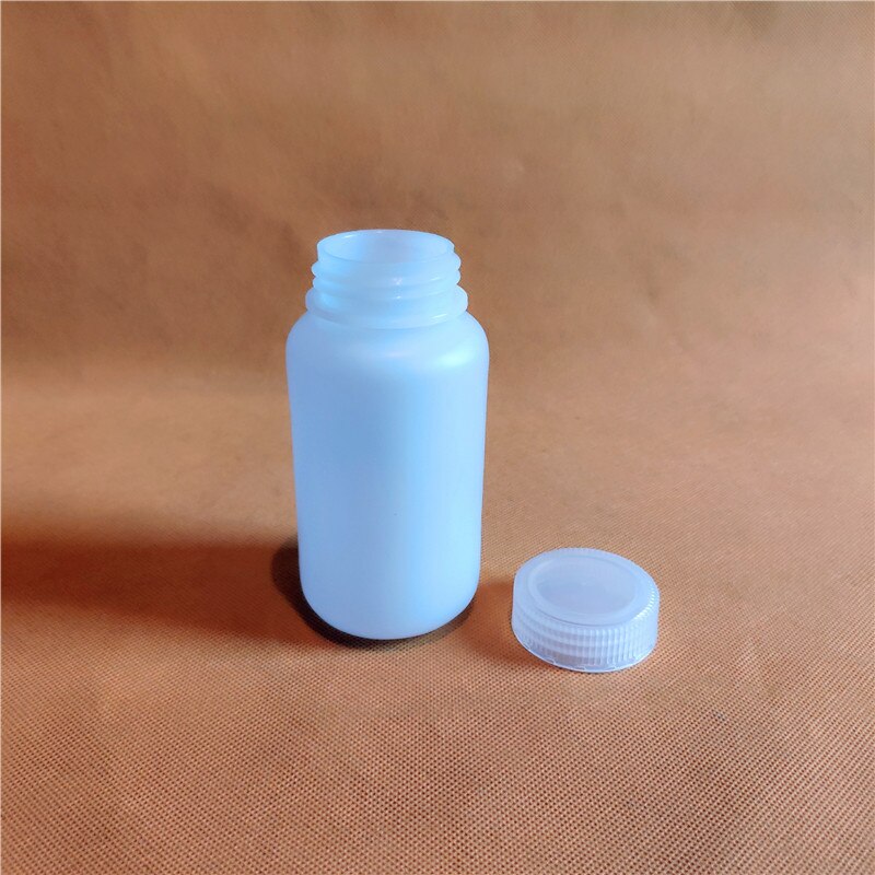 10 stk. 250ml hvite pp plastflasker, kjemisk polypropylenprøveflaske