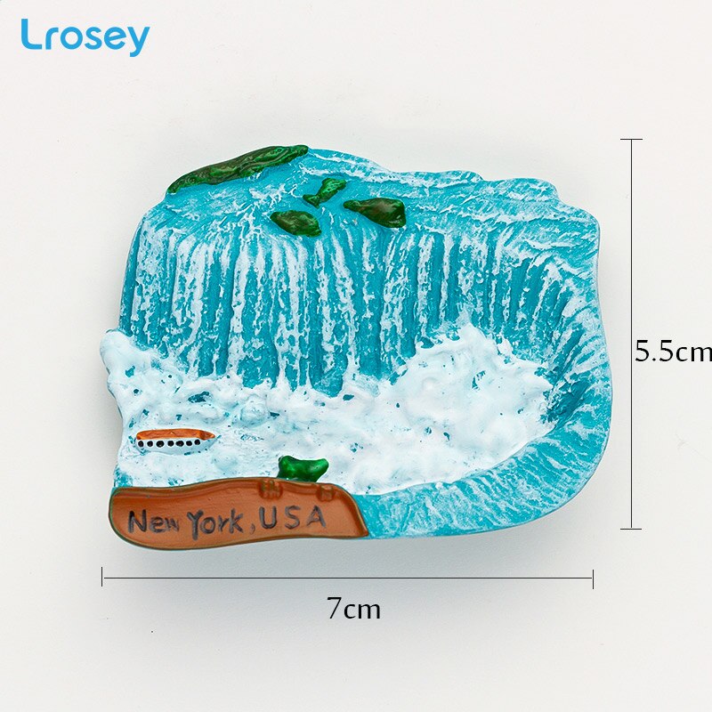 3D koelkastmagneet souvenir home decor Griekenland York Thailand Hars koelkast Magnetische sticker keuken decoratie accessoires: New York Falls