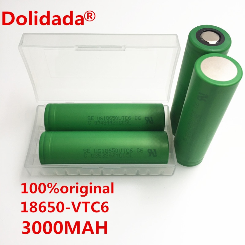 Dolidada 100% original VTC6 18650 V 3000 mAh Li ion 3,7 batera pour us18650 vtc6 3000 mAh batera USO juguetes herramient comme