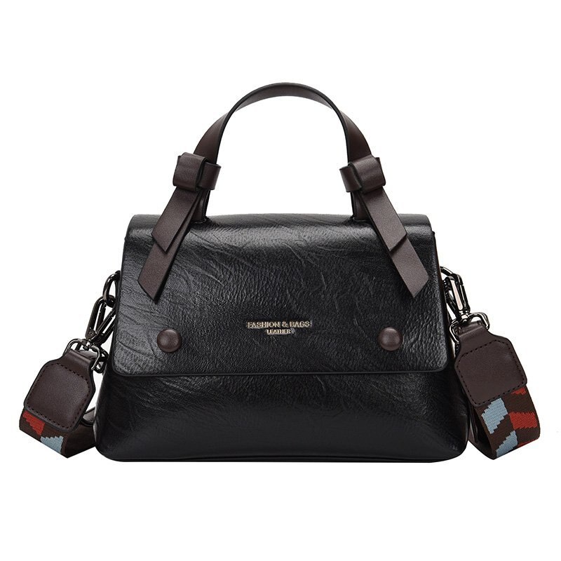 Damväska enkel ren färg mjukt läder avslappnad trend dam handfrakt axelväska mångsidig crossbody väska