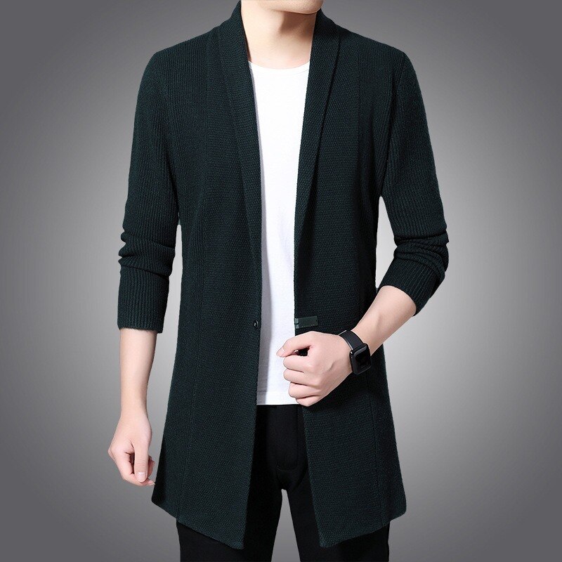 Heren vest trui herfst x-lange gebreide trui jassen mode enkele knoop gebreide trui jas heren casual vest trui