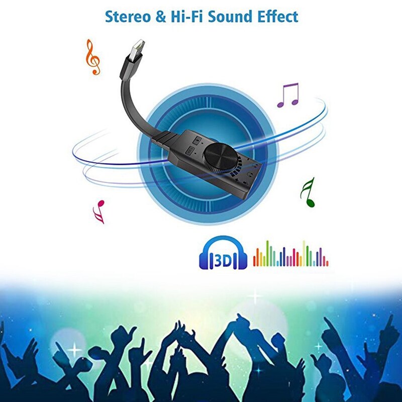 7.1CH Usb Externe Geluidskaart 3.5Mm Microfoon Headset 2 In 1 O Converter Met Verstelbare Volume Usb Geluidskaart