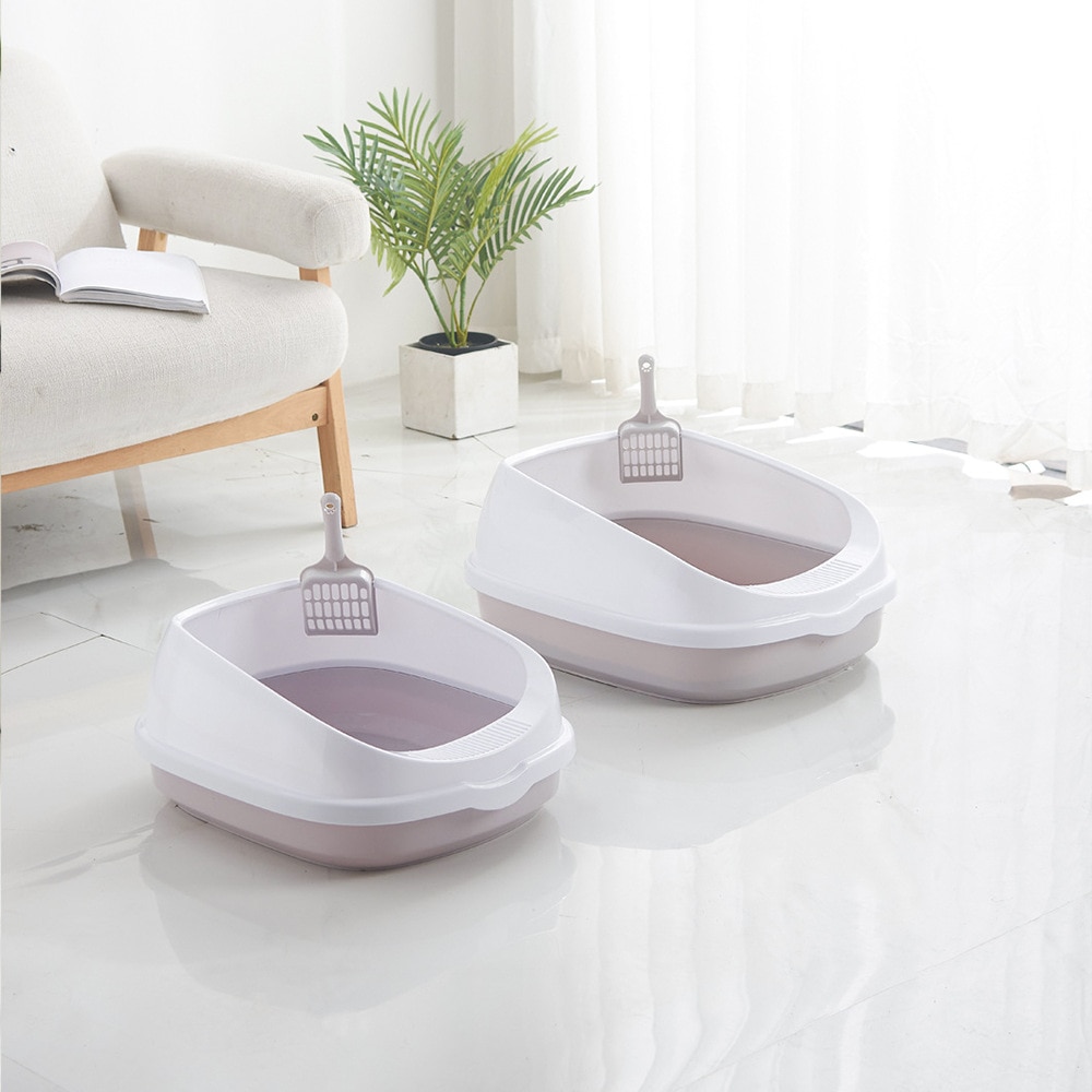 Home Pet Toilet Bedpan Anti Splash Cats Litter Box Cat Dog Tray With Scoop Kitten Dog Clean Toilette Plastic Sand Box Supplies