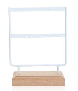 Porta pendientes Orecchini, tachuelas para los oídos, joyería, muestra madera, soporte para presentación de joyería, estante, organizador, orejera, organizador de joyería: Small White