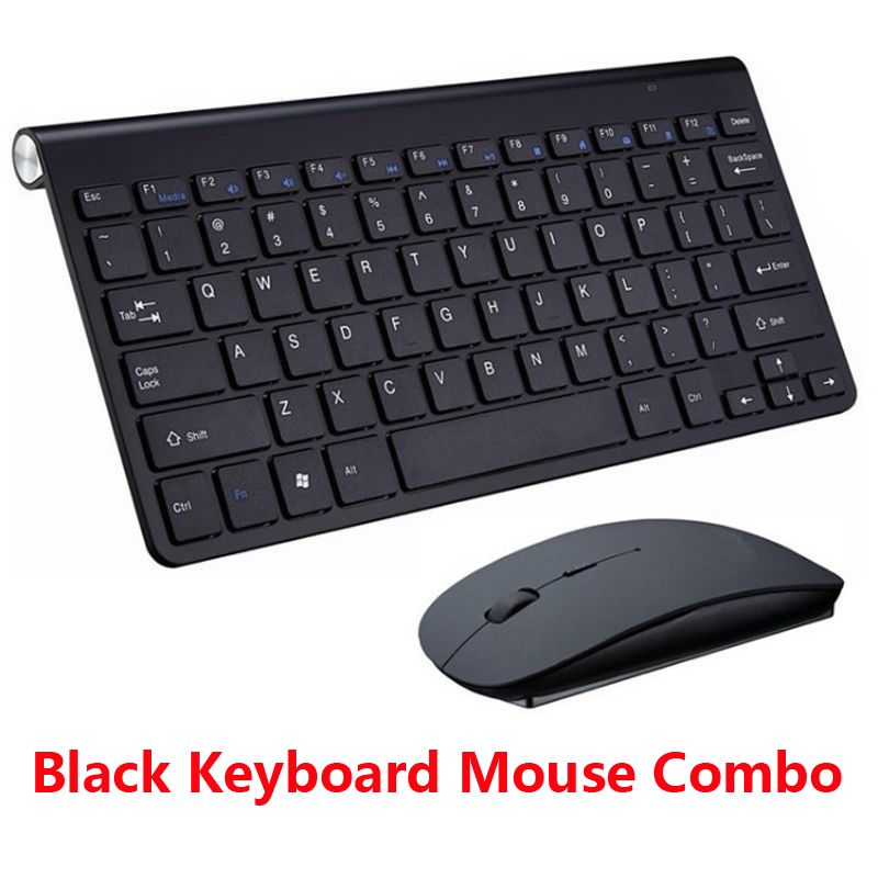 Portable Mini Wireless Keyboard 2.4GHz Multimedia Computer Mouse Keyboard Set Combo For Laptop Desktop Mac PC Notebook Smart TV: Black Mouse Keyboard