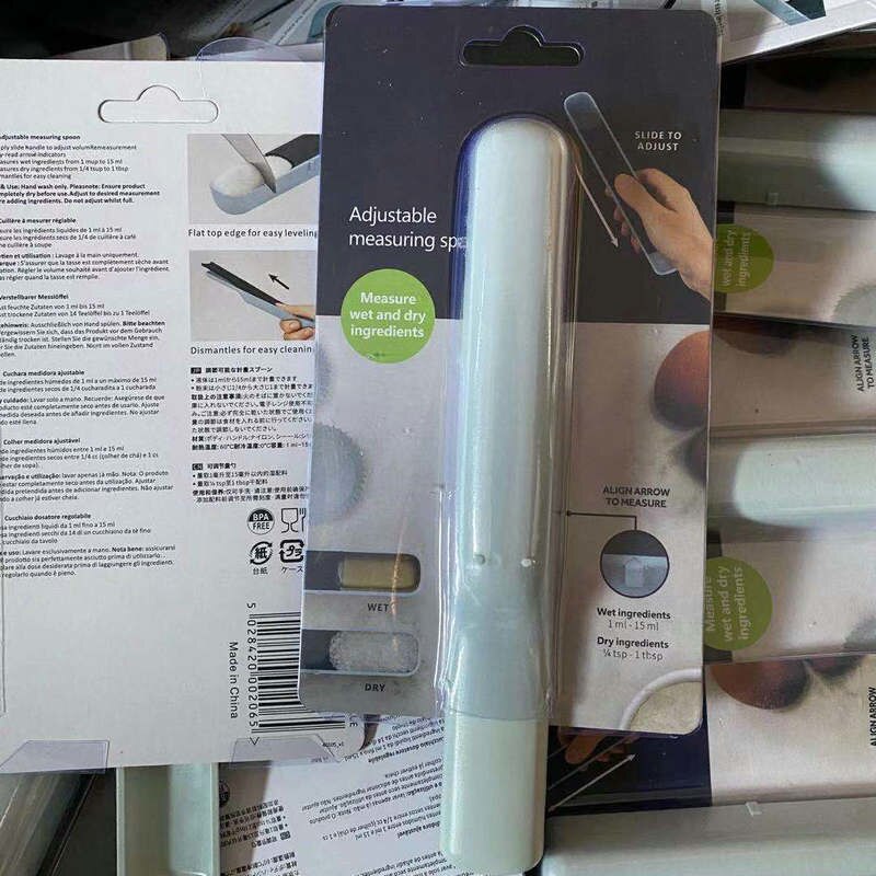 Plastic Measuring Spoon 12-speed Adjustable Scale Dosing Spoon Baking Tool Teaspoon Measure Kitchen Accessories Measure Tool