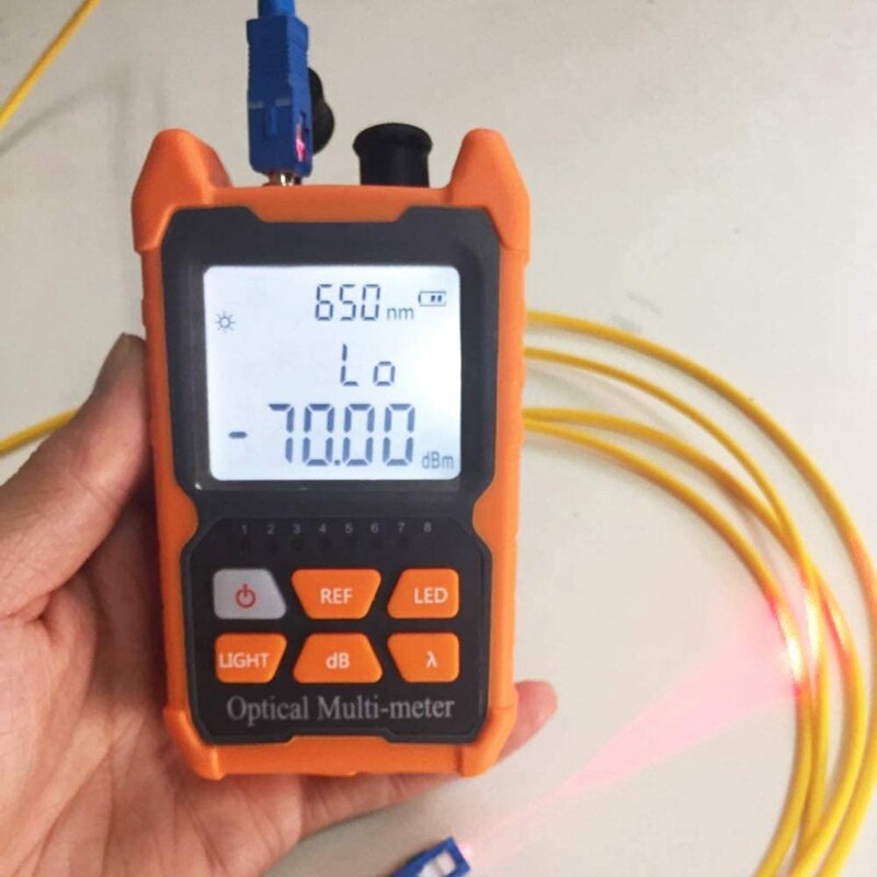 Fiber Optic Cable Tester Portable Optical Power Meter FC/SC/ST Universal Interface Fiber Tester Built-In 1Mw Visual Fault Locato