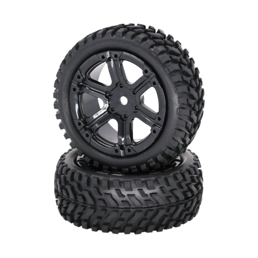 2PCS Car Tire Rubber Wheel Tyre 75mm For 1:16 RC Rock Crawler Buggy Car Truck Accessories Durable tire Firm