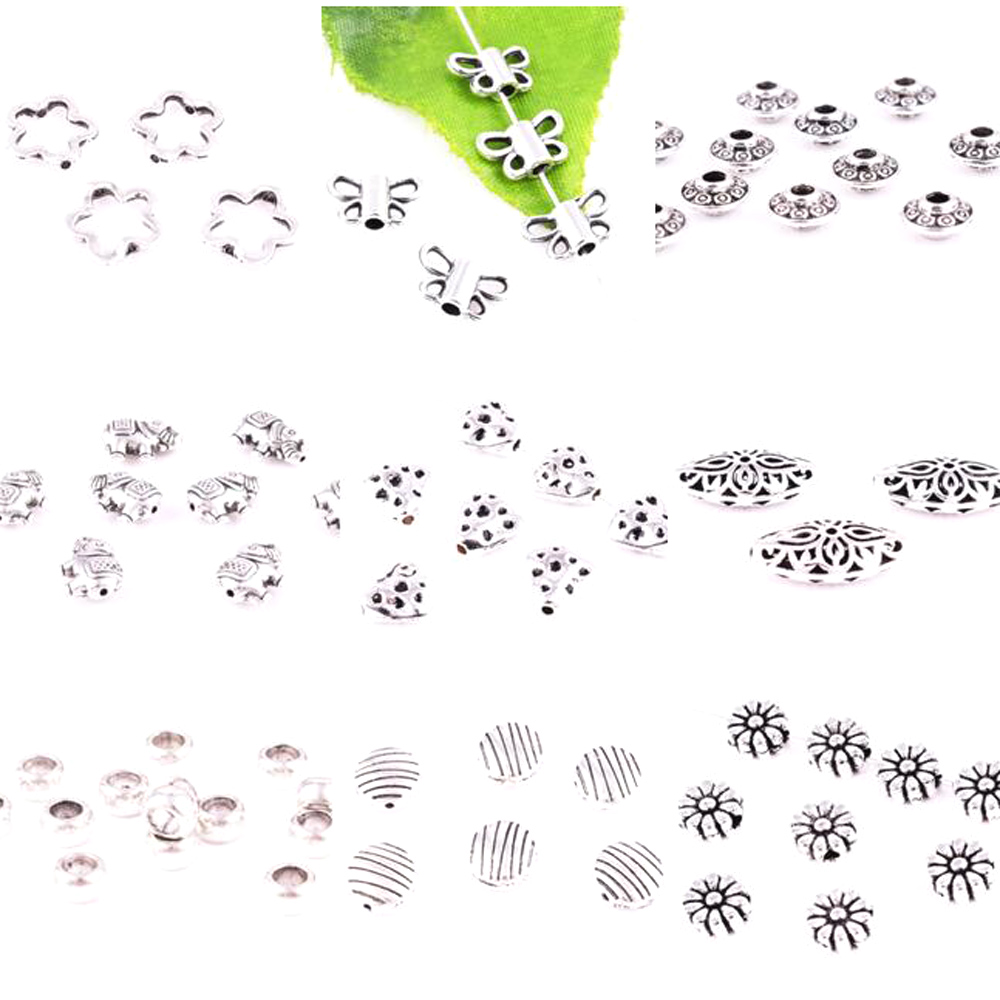 Antique Tibetan Silver Loose Metal Beads Spacer for Jewelry Making for Man Women Bracelet Necklace Earrings