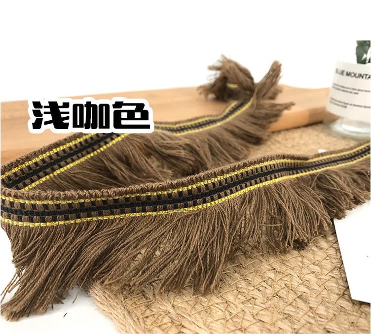 Cinta de encaje de hilo dorado, borlas, cortina, decoración de flecos, accesorios de ropa de viento étnico, 4,5 CM de ancho, 5 yardas/lote