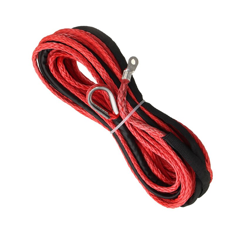 Nylon Rope 5.5mm x15m Synthetic Fiber Winch Line Cable Rope 4x4 Off-road Vehicle Winch Rope Synthetic Rope 5500LBs: Red
