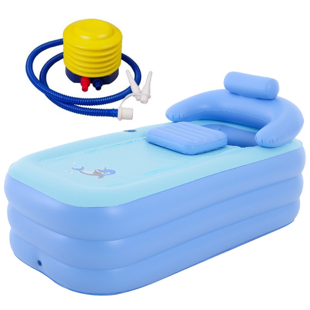 Baignoire gonflable en PVC Durable, avec accoudoir, 160x84x64cm