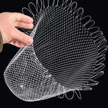 Cage à crevettes pratique, filet flottant pliable blanc, ligne de pêche, Portable, Nylon Durable