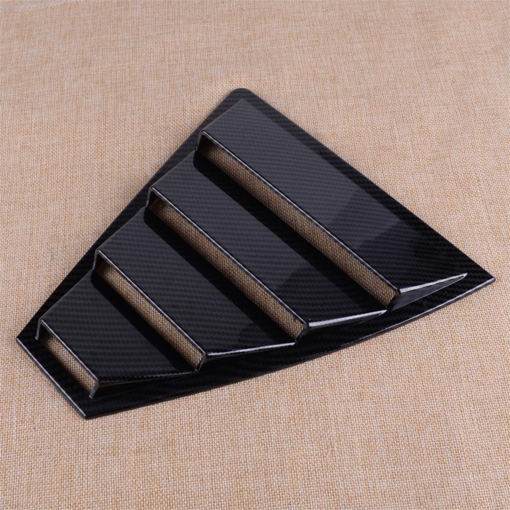 DWCX 2 PCS Carbon Fiber Black Style Rear Window Quarter Panel Side Vent Trim Cover ABS Fit for Hyundai Elantra