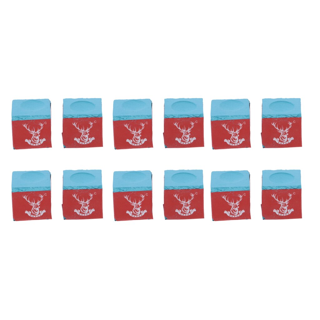 Tiza para billar , 1 caja grande (12 piezas), color azul Premium