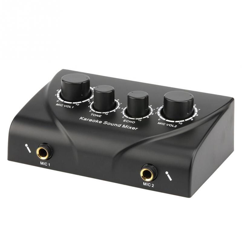 Audio System Portable Compact Echo Mixer Digital Audio Sound Devices Sound Mixer Microphone Mini Console 2 Plugs