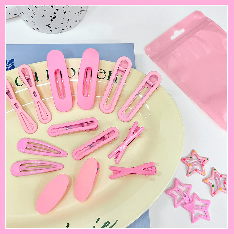 18 unids/set de pinzas geométricas para el cabello para niñas, adorno para el cabello dulce, pasadores de horquillas laterales para niños, accesorios para el cabello de para niños: Gris