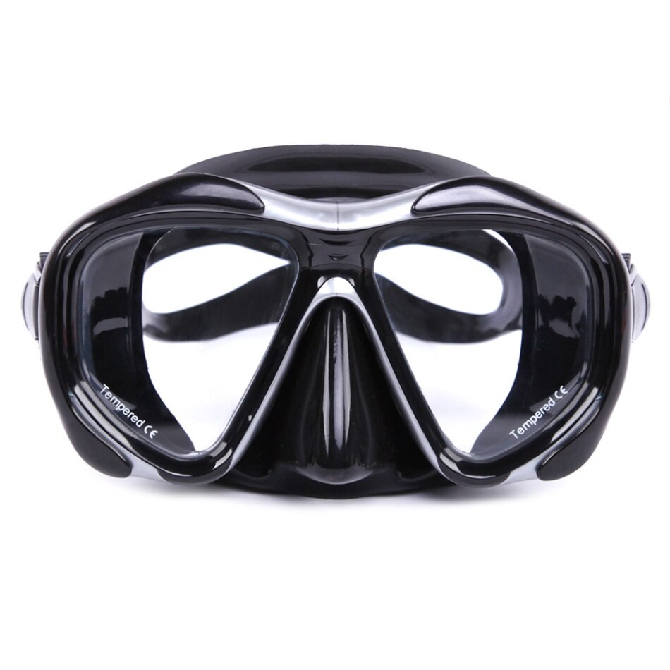 Professionele Siliconen Gear Scuba Duikbril Snorkel Volwassenen Anti-Fog Uv Waterdichte Zwemmen/Dive Bril Mannen Vrouwen bril: Silver