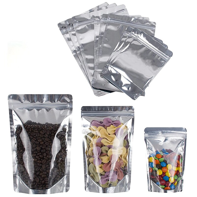 Mylar Bags For Food Storage, Bundle Of 100 (30 Bags 4Inch X 6Inch,30 Bags 5 Inch 8Inch,40 Bags 6Inch 9Inch) Pouches: Default Title