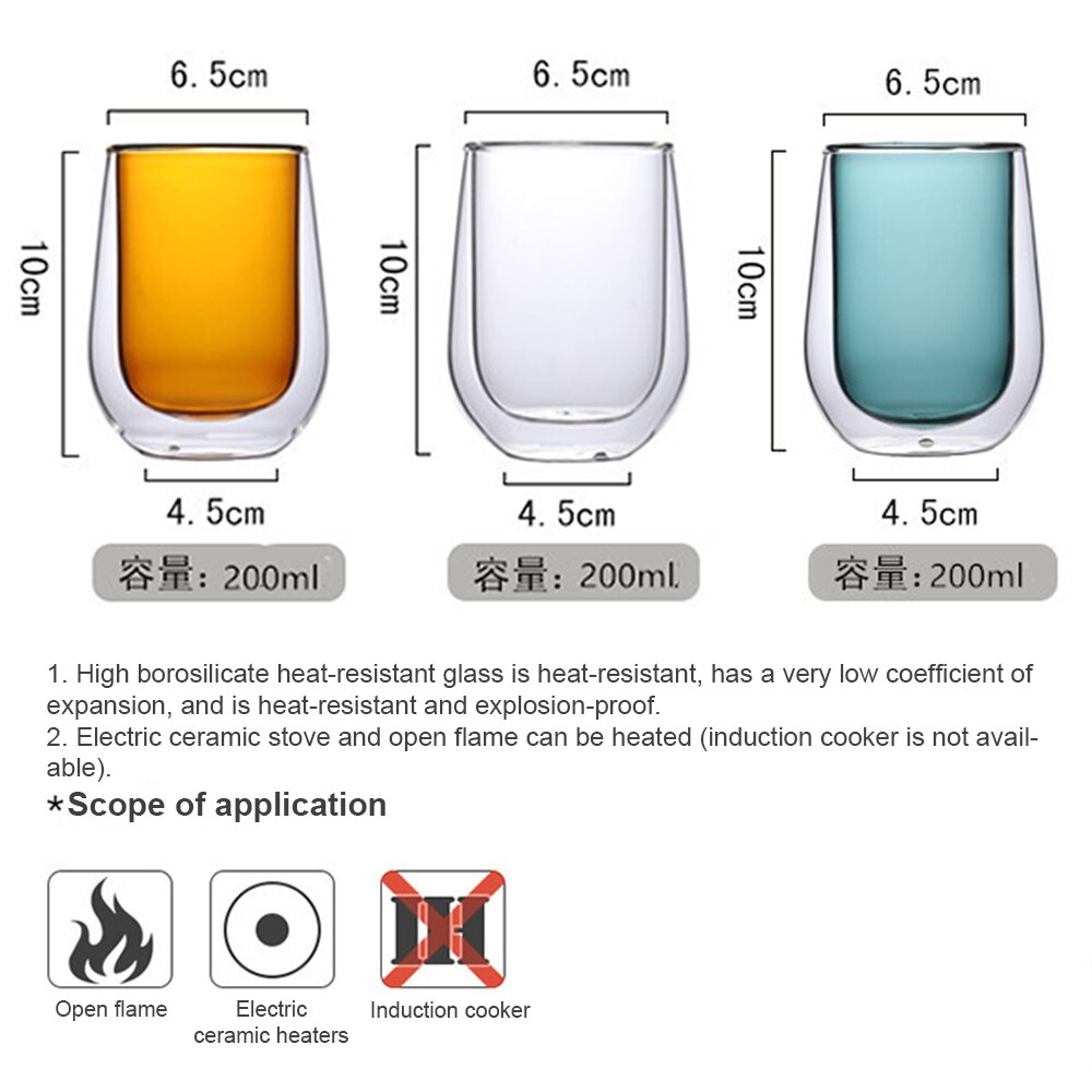 Farve glas kop borosilikat beholder farve glas kop borosilikat drikke gennemsigtig glas kop borosilikat klar