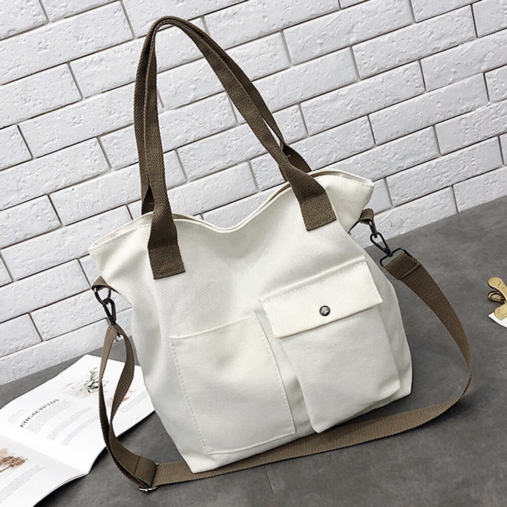 Unisex Solide Weiche Casual Totel Tasche Große Kapazität Leinwand Messenger Schulter Tasche Für Frauen Mujer Bolsas Femininas #50