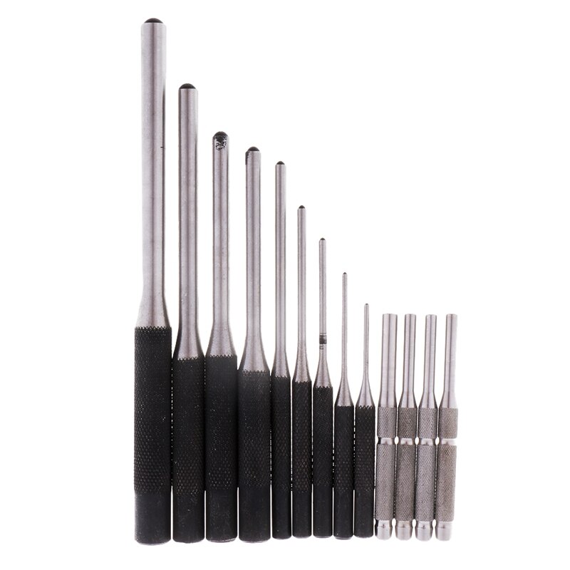 9Pcs Roll Pin Punch Set En 4Pcs Hollow End Starter Punch Tool Met Rode Case