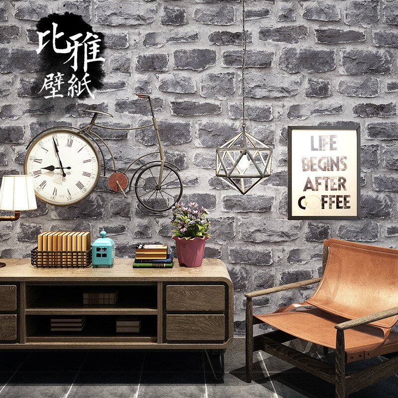 Nordic 3d three-dimensional brick brick wallpaper retro living room background wall antique brick wallpaper