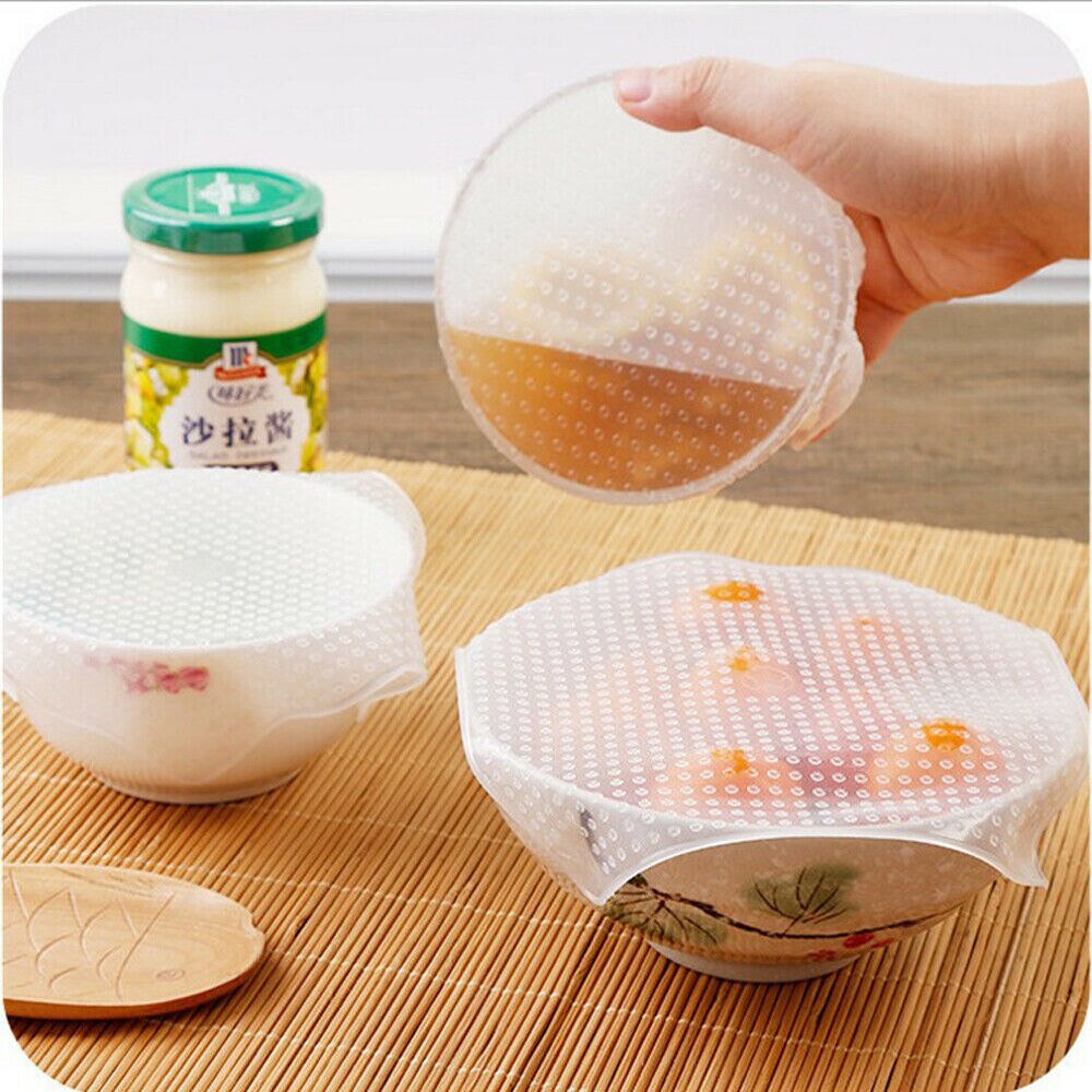 Juego de 3 uds. De envoltorio de plástico y silicona reutilizable, para comida al vacío, Gadget de cocina, envoltura de plástico