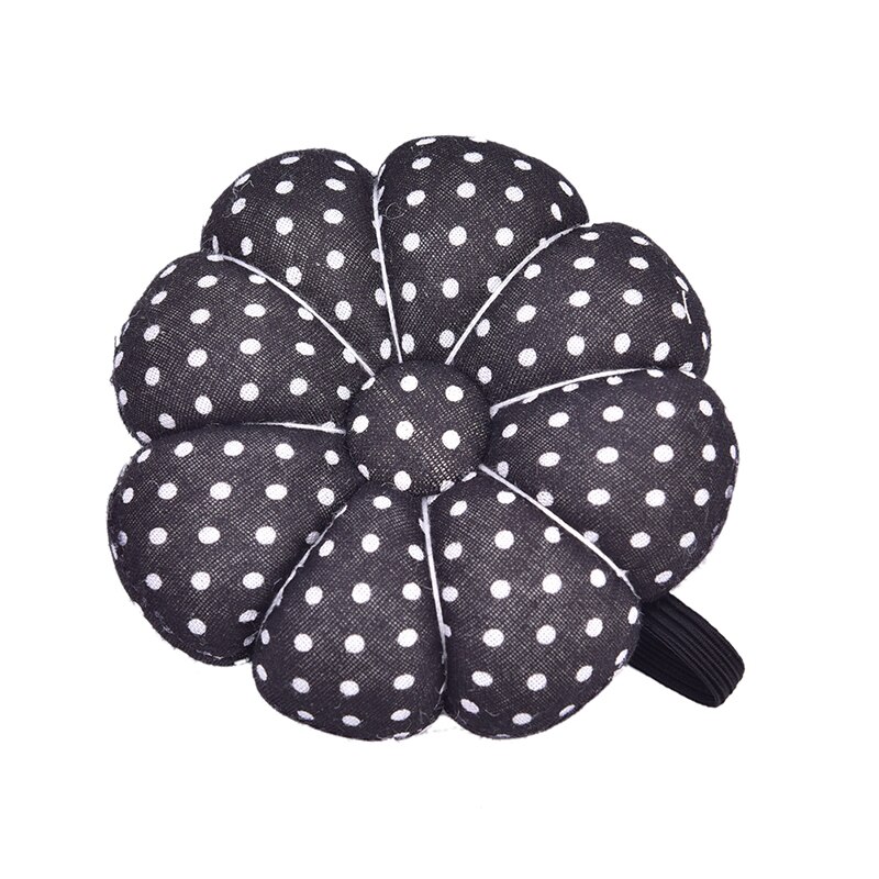 Herramienta de costura de seguridad de punto de cruz pelota de cojín de aguja con forma de calabaza impresa de tela de algodón elástico muñequera pin cojín