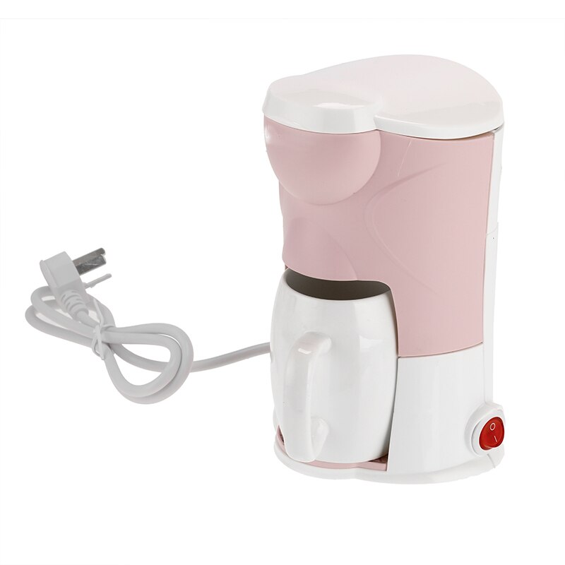 220V Coffee Maker Drip Type Semi-automatic Machine Cafe Americano Espresso Cafe Latte Maker Cappuccino 300W: Pink