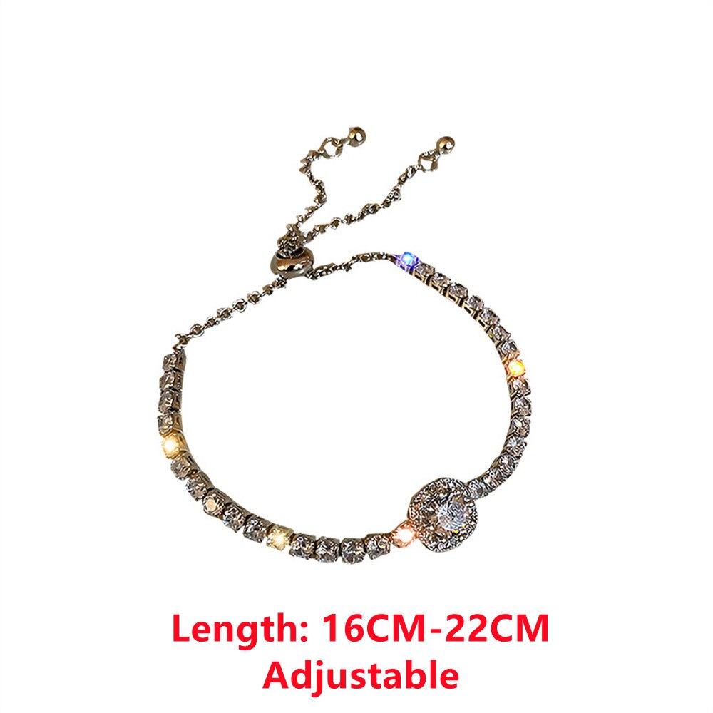 Trendy Quadratischen Diamant Kristall Tennis Armbänder für Frauen Geometrie AAA Zirkonia Strass Perle Kette Partei Edlen Schmuck