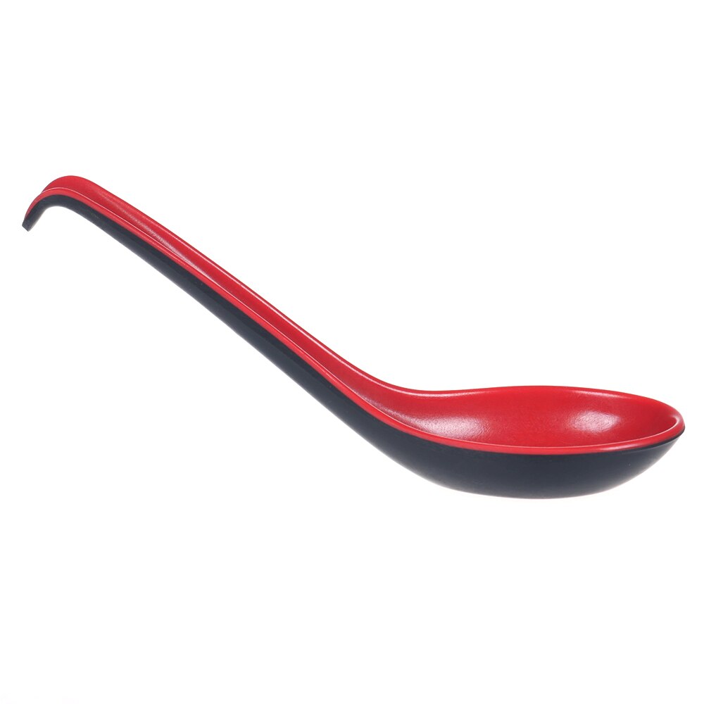 Cuchara roja y negra, vajilla para el hogar, recipiente de plástico japonés, cucharas de sopa para Avena, utensilios y accesorios de cocina, herramienta Bicolor