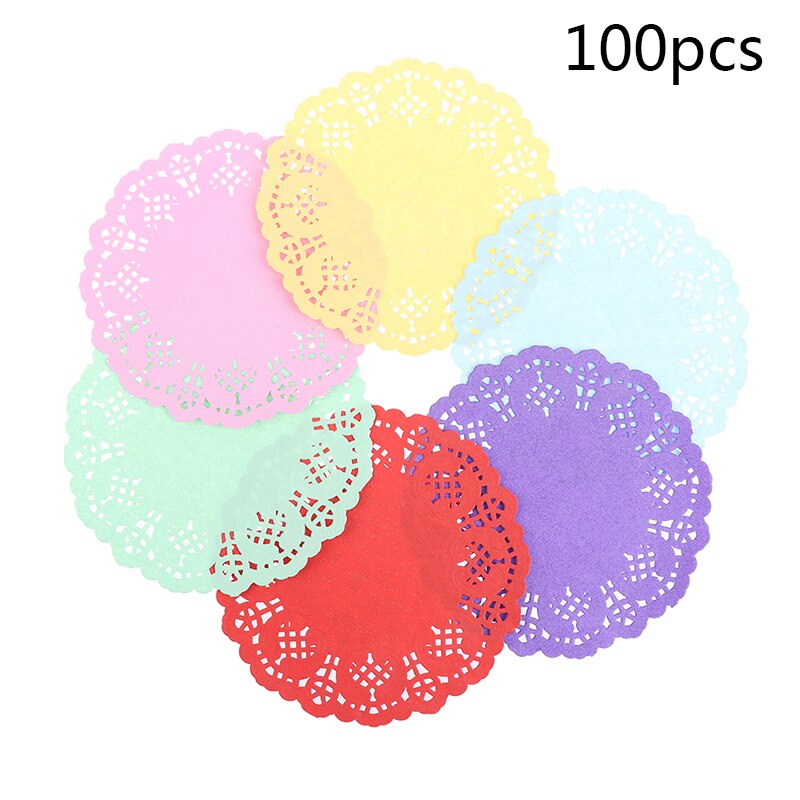 100 Uds 5,5 "de blondas de papel de encaje/manteles para boda Deco manualidades de papel suministros