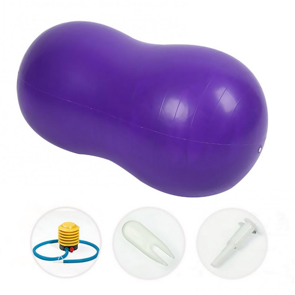 Bolas de Yoga con forma de cacahuete, material de PVC grueso inflable para gimnasio, Fitness, entrenamiento, Yoga, Pilates, pelota de masaje, equipo de Yoga: Purple