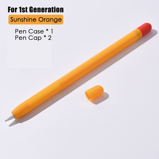 Stylus Cover Silicone Pen Case For Apple Pencil 1 2 Color Matching Stylus Protective Case Non-slip Anti-fall iPad Pen 2 1 Cover: Pencil 1st Orange