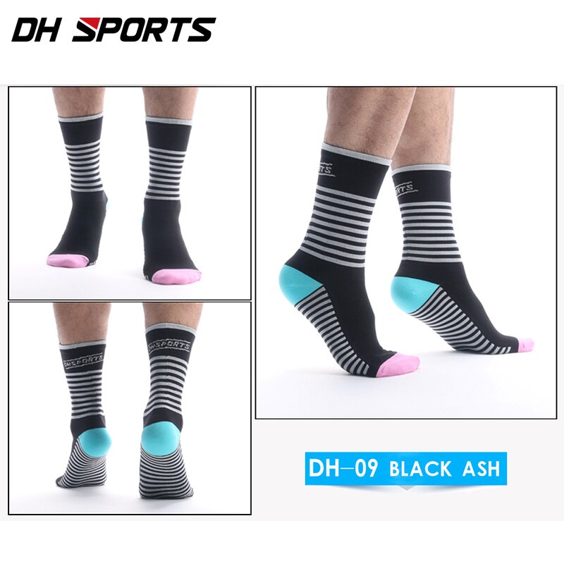 DH SPORT Professionele Fietsen sokken funky thermische sokken Knie-Hoge Sport Running winddicht Compressie racefiets Sokken