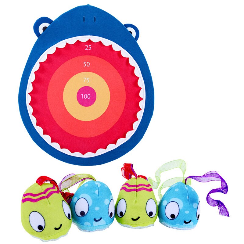 Jeu de fléchettes pour enfants, Puzzle, boucle, cible, requin, grenouille, grande bouche, jouet, Velcro, disque de cible collant pour bébé: Bigmouth shark