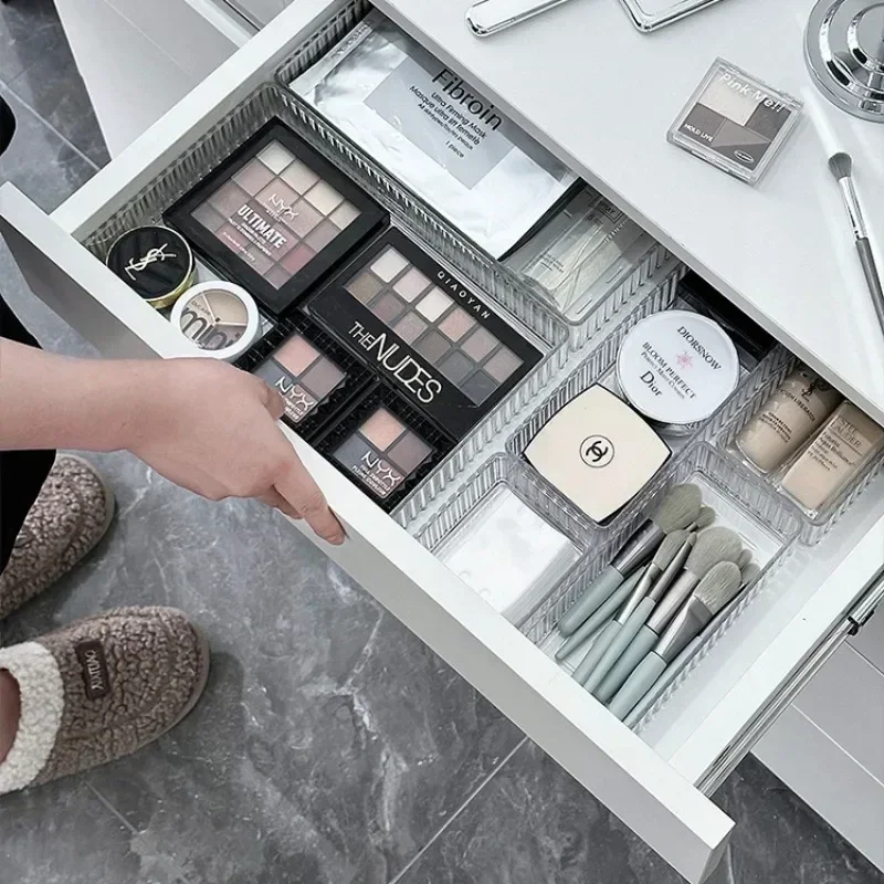 Unlimited Desk Drawer Organizers Set Plastic Bathroom Storage Makeup Organizer Transparent Clear Storage Box Bins