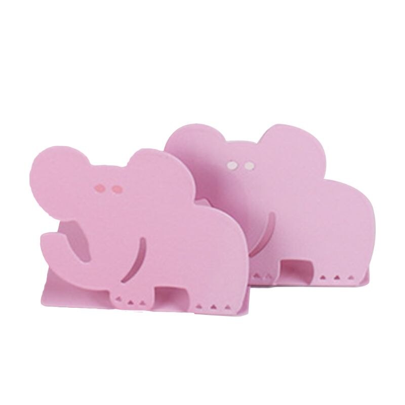1 Pair Cartoon Animal Bookends Book Stand Support Desktop Office Magazine Organizer Rack Shelf Holder: B