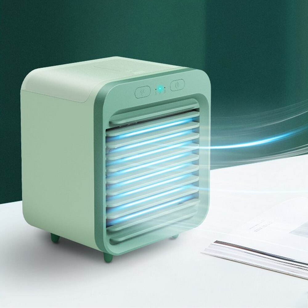 Car Air Conditioner Portable Air Cooler LED USB Cooler Fan Air Cooling Fan Personal Space Fan For Office Room Car Fan: Green