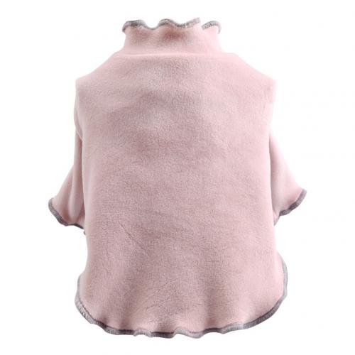 Flanell Haustier Herbst Winter Hund Bogen Einfarbig Hause Warme Kleidung Basis Hemd Freizeit Weste Jacke: Gummi Rosa / L