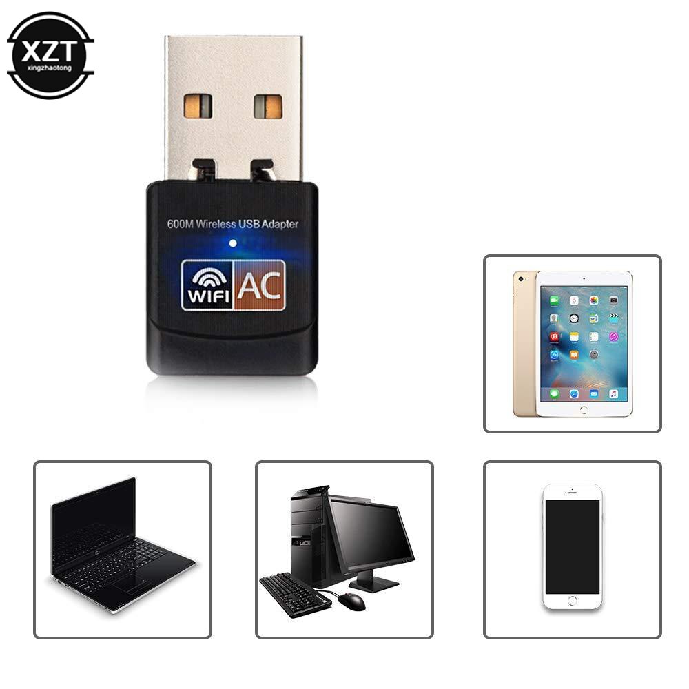 Wireless USB Network Card WiFi Adapter 600Mbps wi-fi Antenna for PC 2.4G 5Ghz Dual Band Lan Ethernet Receiver Dongle 802.11ac