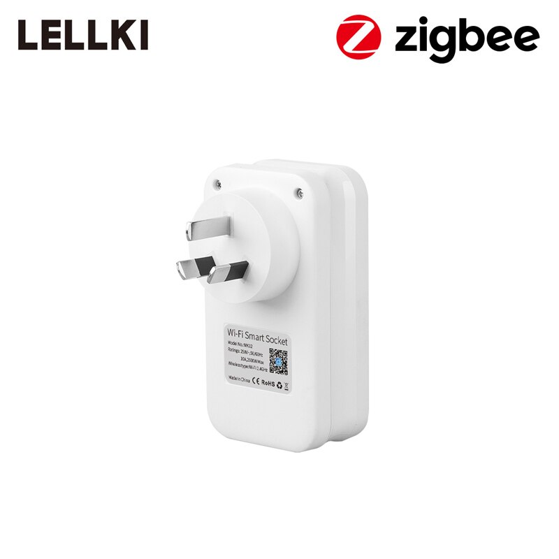 LELLKI Zigbee Smart Socket AU White Wireless Control light Switch Timer Plug for Zigbee Hue SmartThings Echo plus 10A 2200W