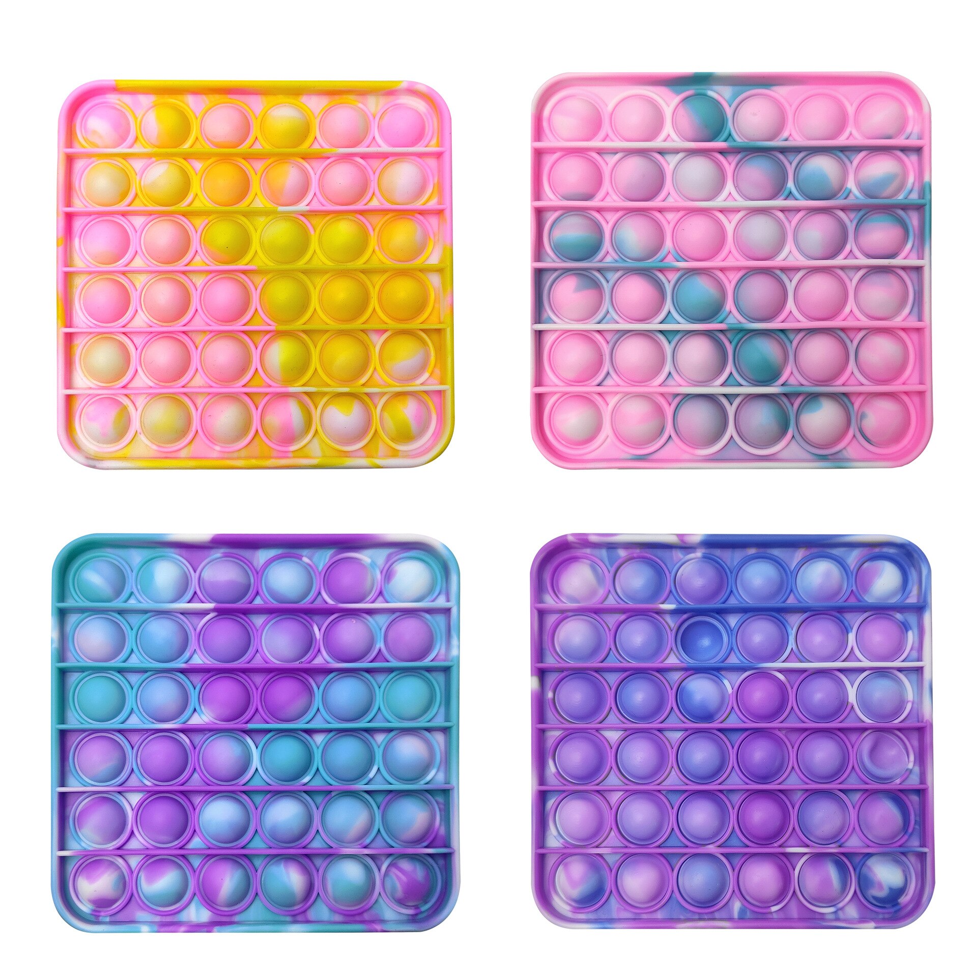 Rainbow Push Bubble Pops Fidget Sensory Toy for Autisim Special Needs Anti-stress Game Stress Relief Squishy Pops It Fidget Toys