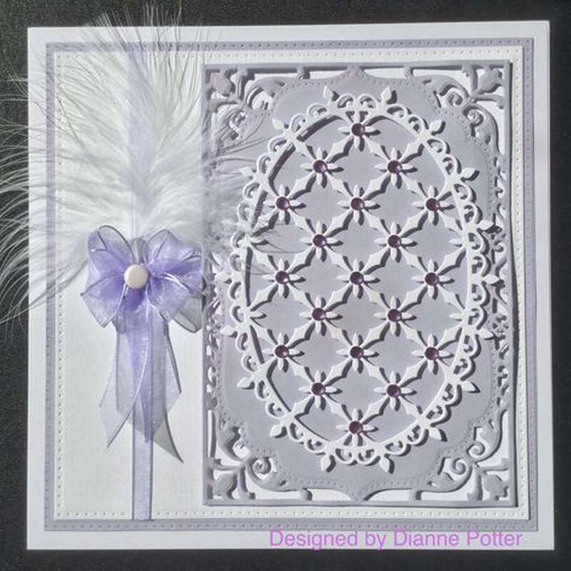 Dies Scrapbooking Lace Lattice Oval Frame METAL CUTTING DIES Card Making Embossing Stencil Die Cut Paper Craft Supplie