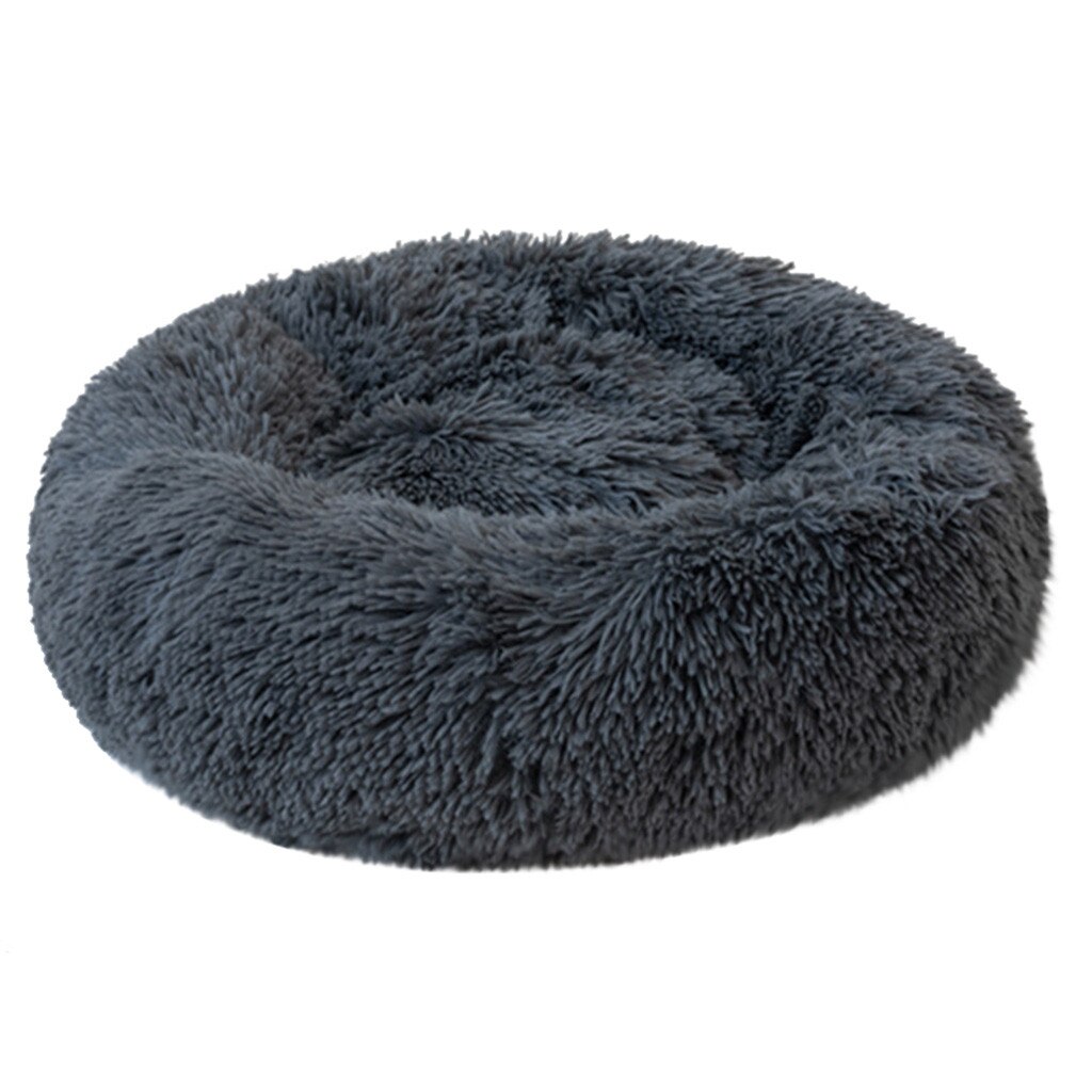 Lit rond en peluche pour animaux domestiques, tapis d'hiver pour dormir, nid doux et Long, panier pour chien, coussin Portable, fournitures pour animaux de compagnie # T2G