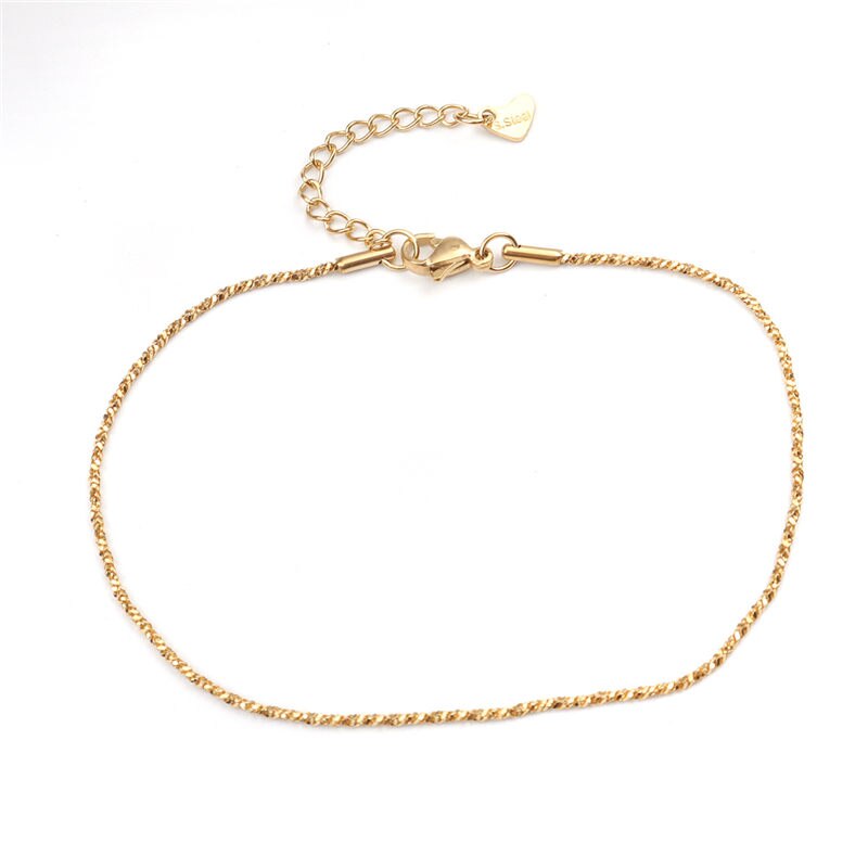 Rvs Enkelband Voor Vrouwen Gouden Kleur Op Voet Enkelbandjes Voet-Keten Barefoot Vrouwelijke Sieraden Trend,1 Pc